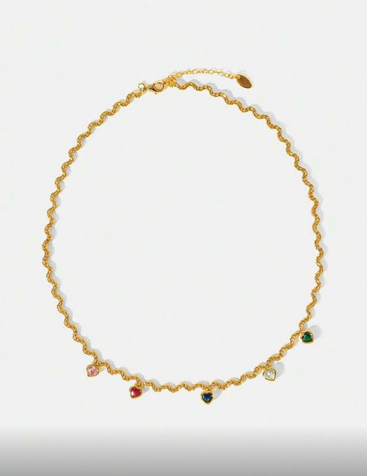 18K Gold Plated Heart Charm Necklace — Delicate Color, Timeless Romance