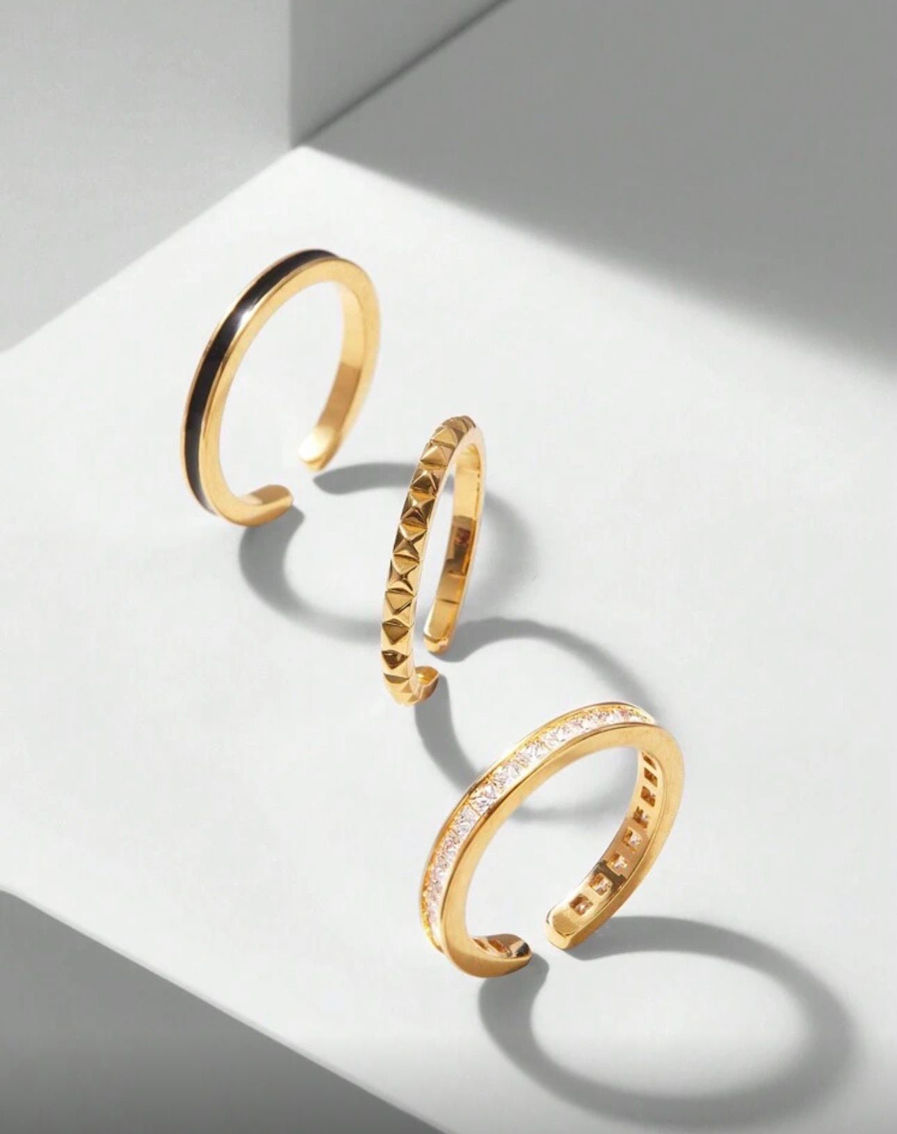 18K Gold Plated Ear Cuff & Hoop Set — Modern Texture, Refined Elegance