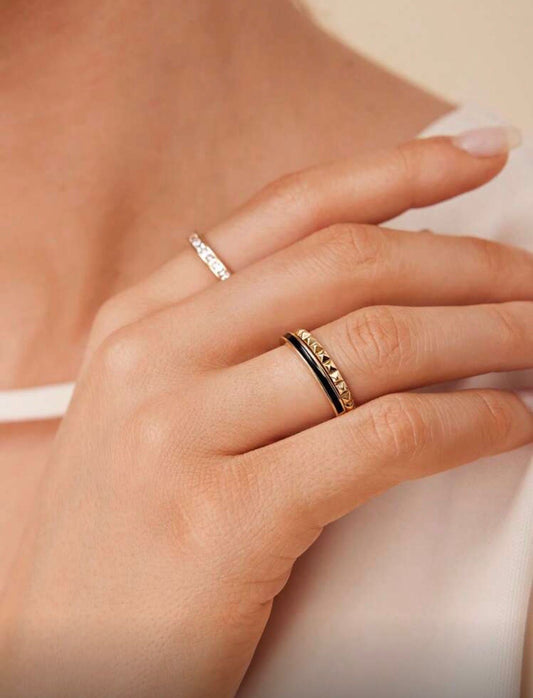 18K Gold Plated Ear Cuff & Hoop Set — Modern Texture, Refined Elegance