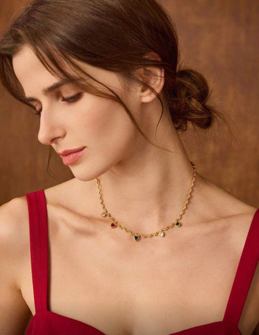 18K Gold Plated Heart Charm Necklace — Delicate Color, Timeless Romance