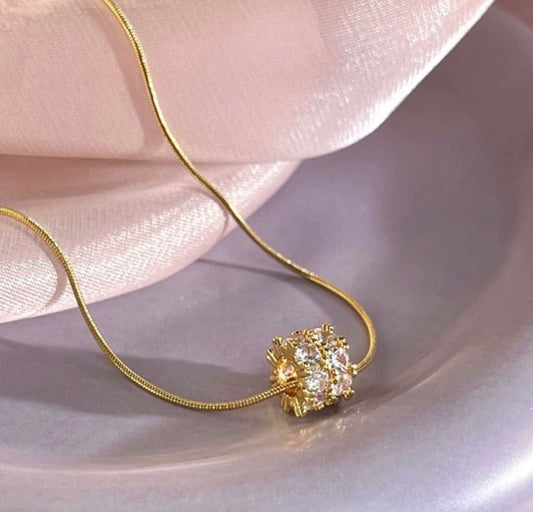 18K Gold Plated Cubic Zirconia Pendant Necklace — Subtle Luxury, Refined Sparkle